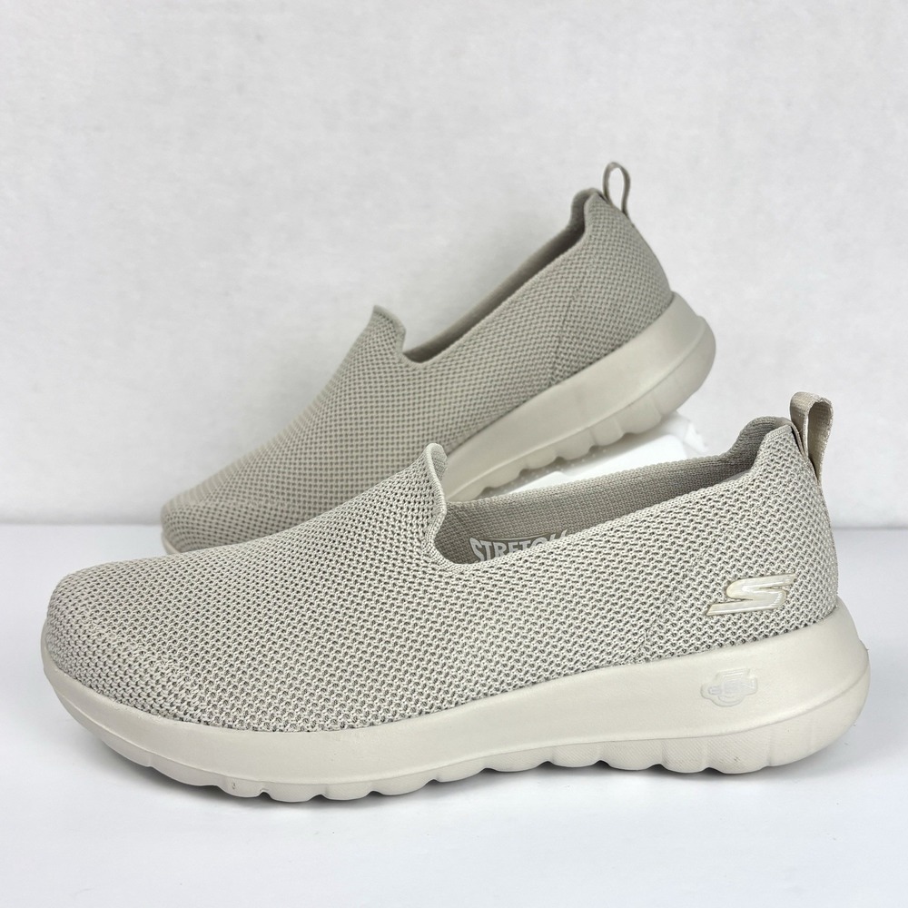 Skechers GOwalk Joy Sensational Day Womens 8.5 Taupe Beige Slip On Shoes 124187